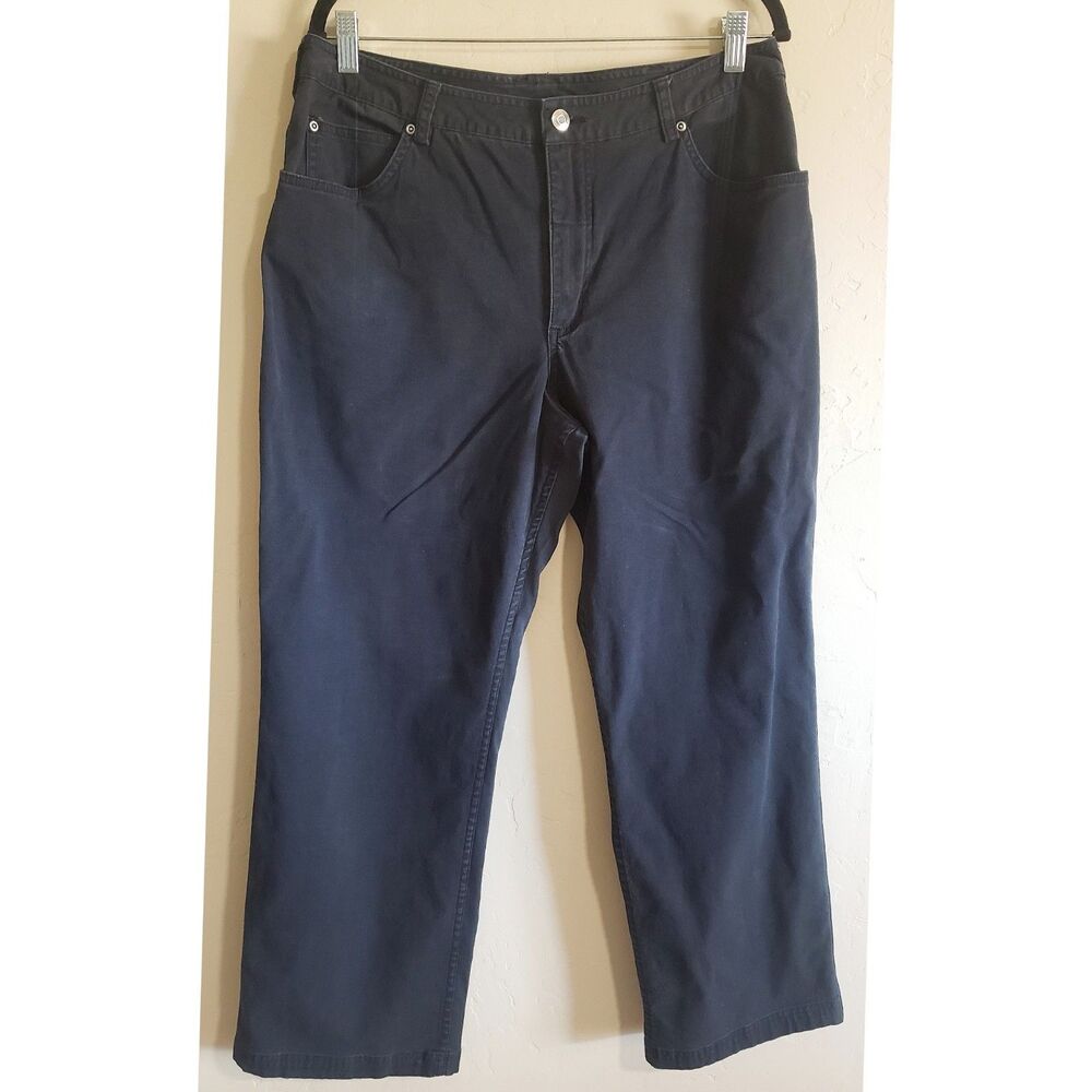 Duluth Trading Co Pants Womens Size 14x29 Black Stretch Twill Work Rugged Pant